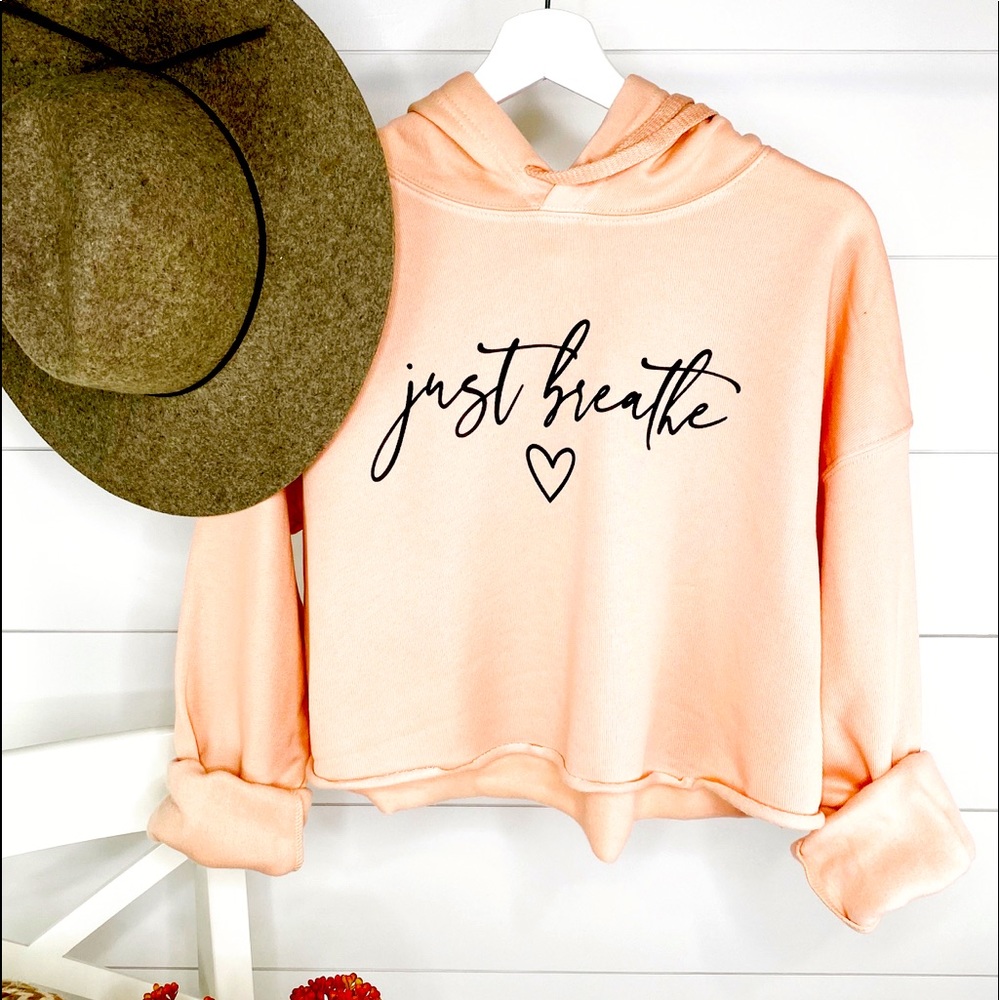 Just Breath Crop Hoodie